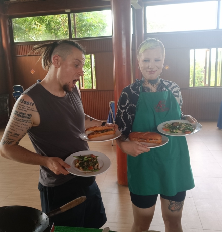 farming vegan cooking class program with lovely Couple from Polland 