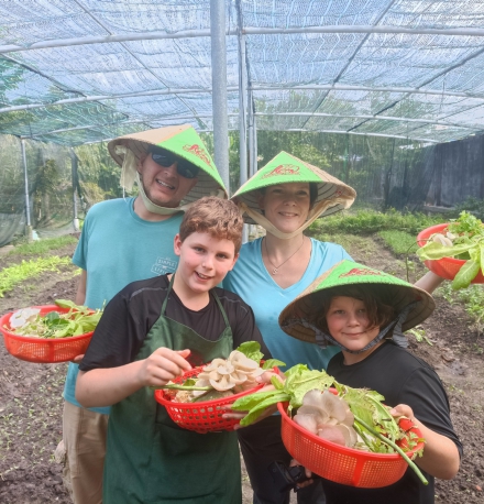 Great farming and cooking class program with lovely family from Australia 
