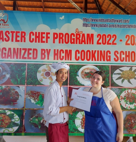 farming cooking class program with lovely Lady from American