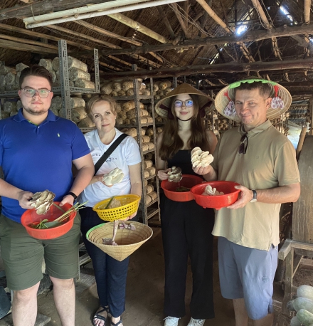 Farming , cooking and cu chi tunnels with lovely family from German 