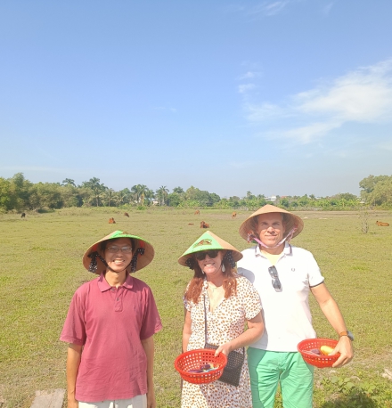 farm to table cooking class with cu chi tunnels program  with lovely couple from French 