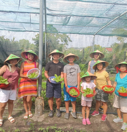 exploring  organic farm , exploring  vietnamese cuisines  with lovely group from Philipine , Japan, Australia and American