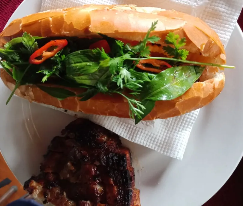 Vietnamese Banh Mi with Roasted Pork Belly