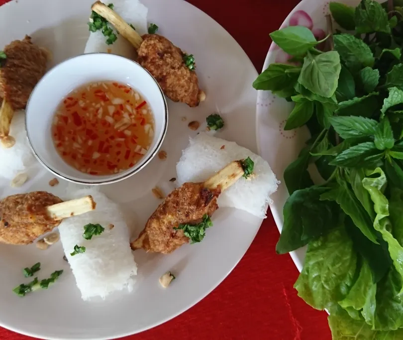 BBQ Tofu stuffed with Sugar Cane