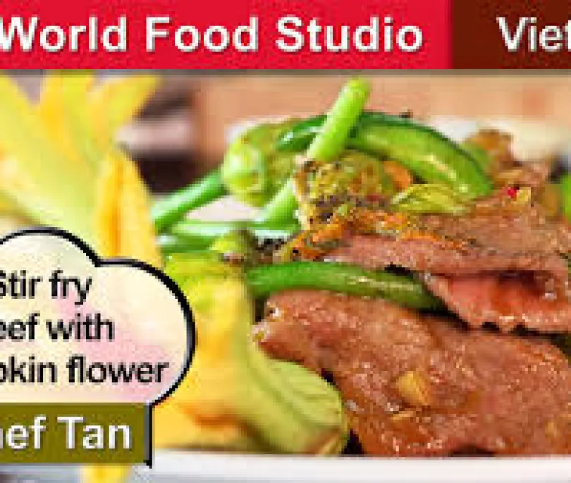 Stir fry Beef with Pumpkin Flower