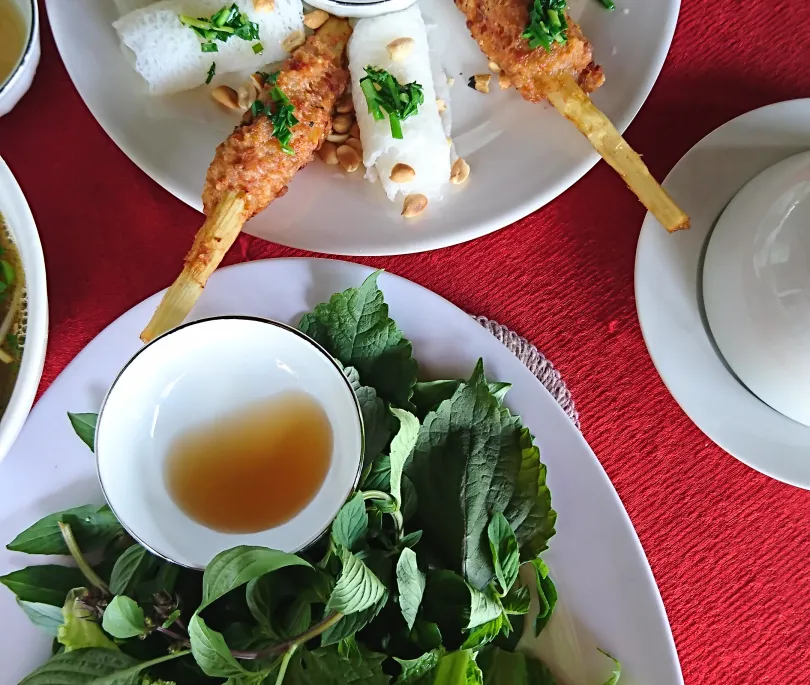 BBQ Sugar Cane stuffed with Prawn and Pork