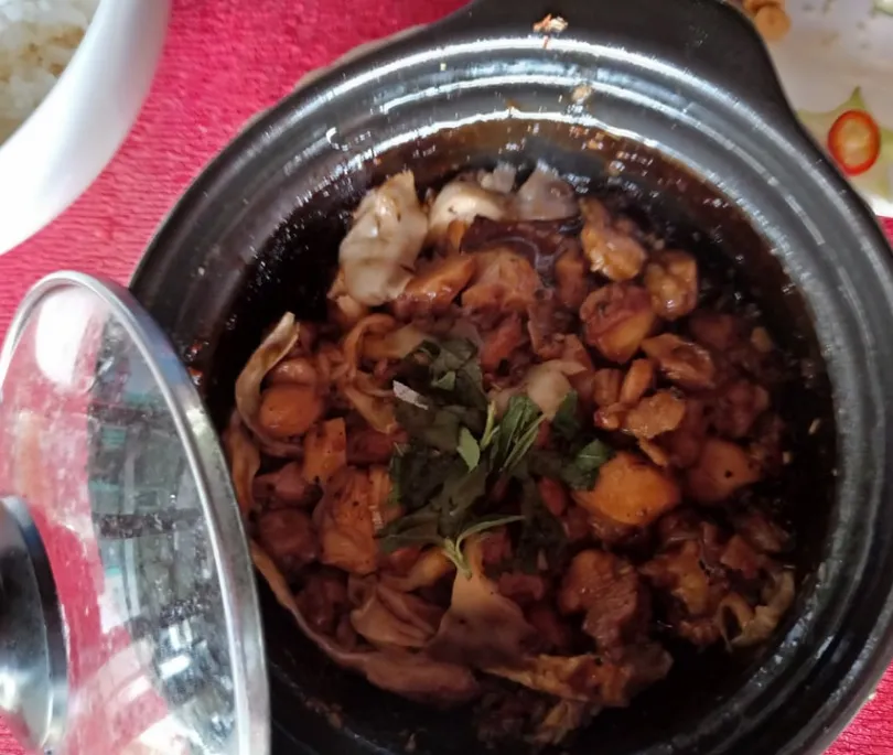 Stew Chicken/fish  in Claypot