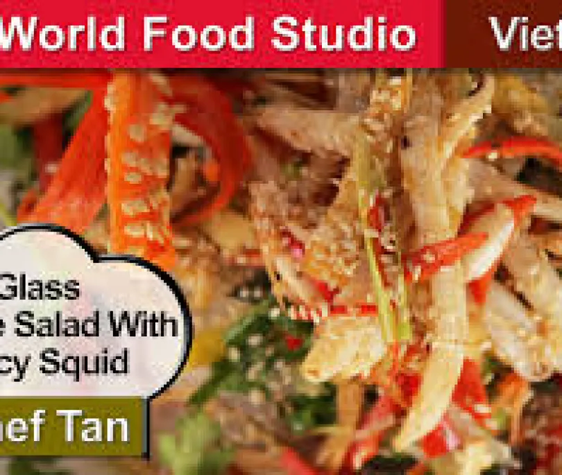Spicy Squid on Glass Noodle Salad