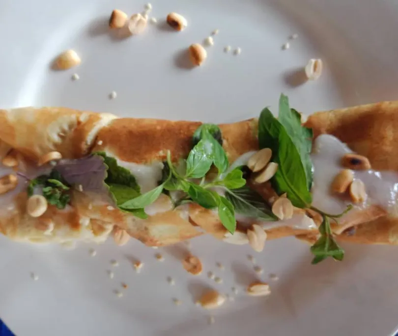 Corn/Banana/pineapple  Pancake with Coconut Milk