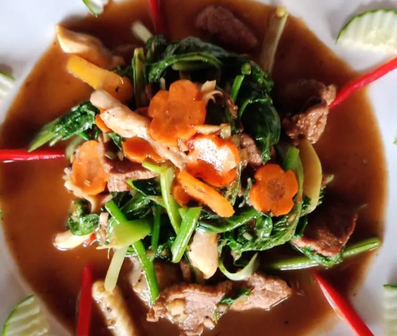 Stir fry Prawn with Basil Sauce