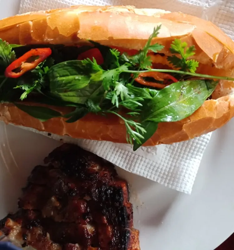 Vietnamese Banh Mi with Roasted Pork Belly