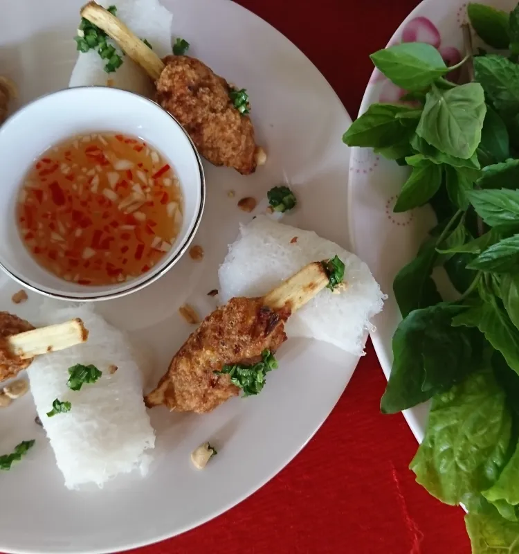 BBQ Tofu stuffed with Sugar Cane