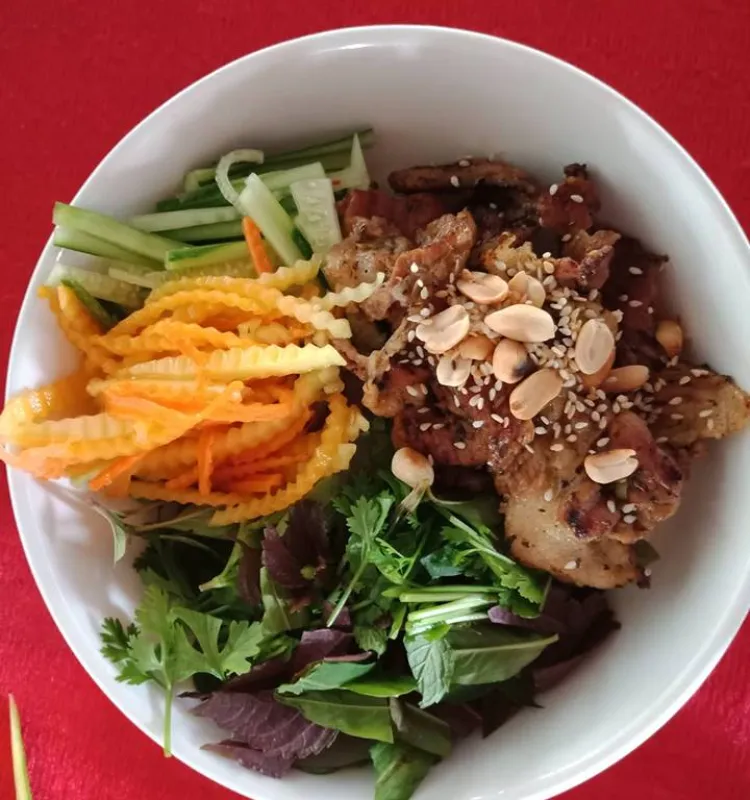 BBQ Pork on fresh Rice Noodle