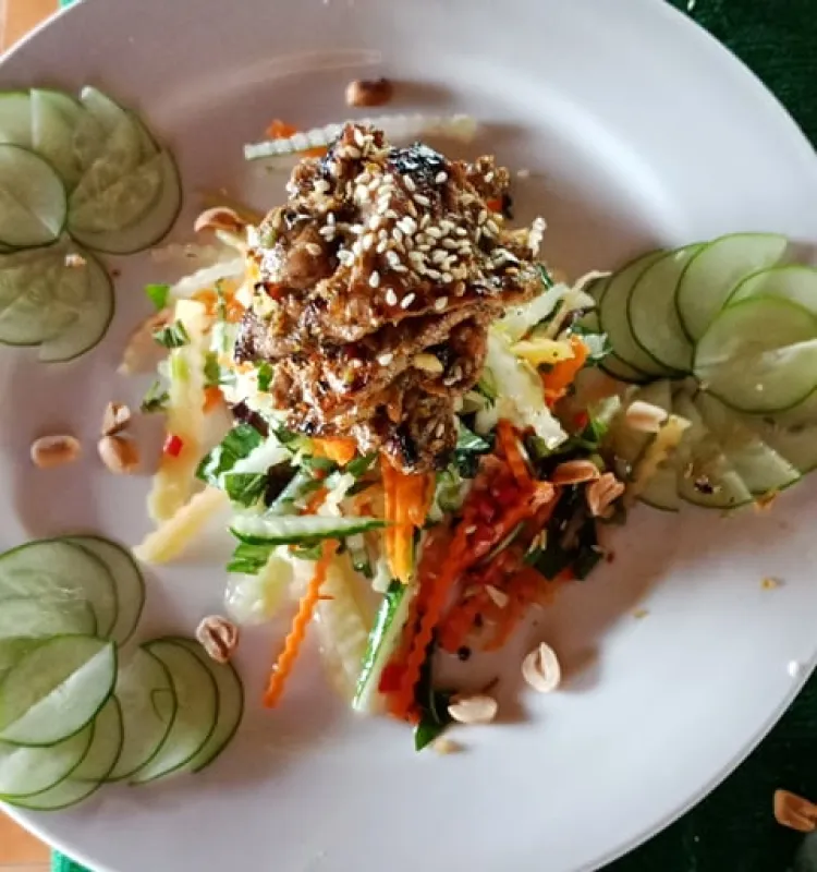 Papaya Salad with BBQ Pork