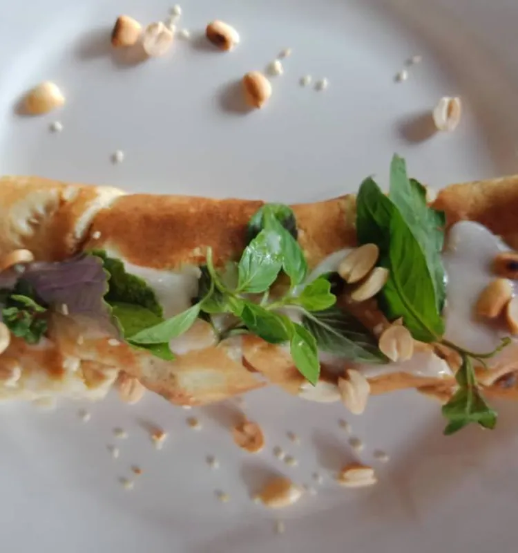 Corn/Banana/pineapple  Pancake with Coconut Milk